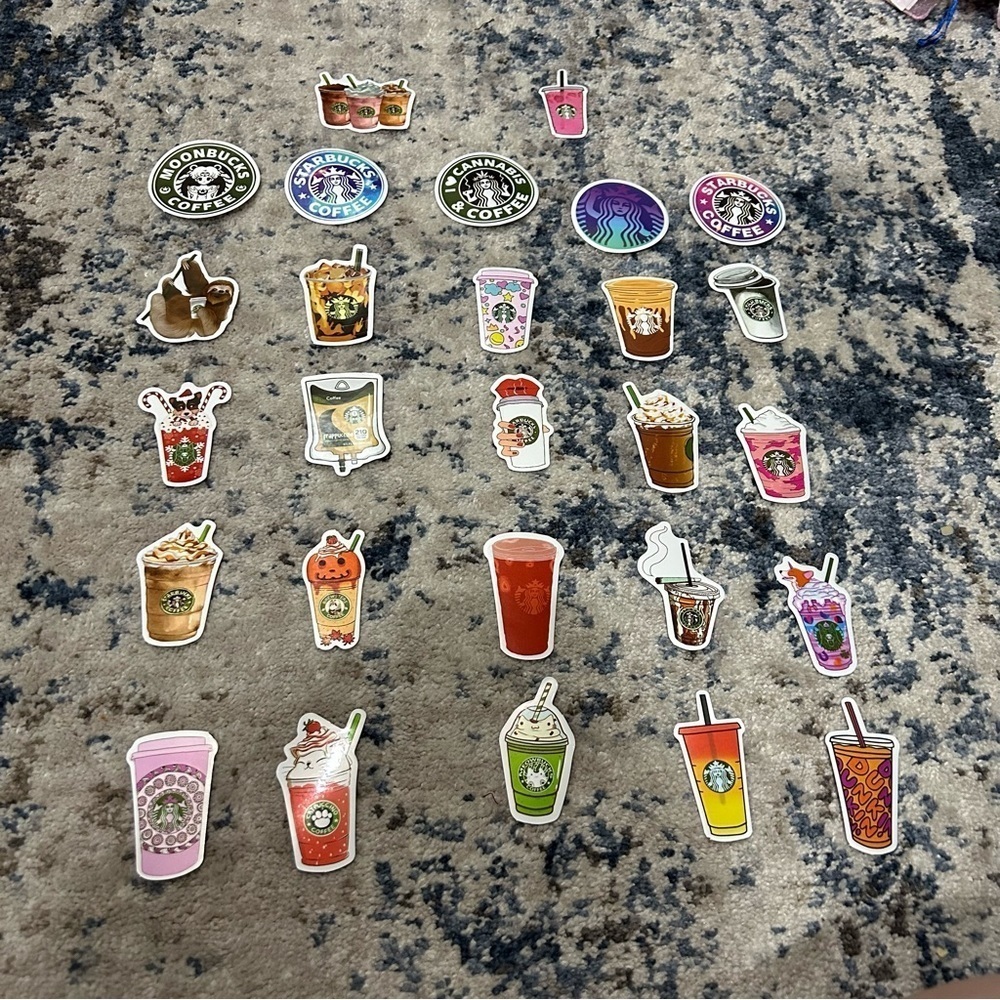 Starbucks 27 No Repeat Stickers